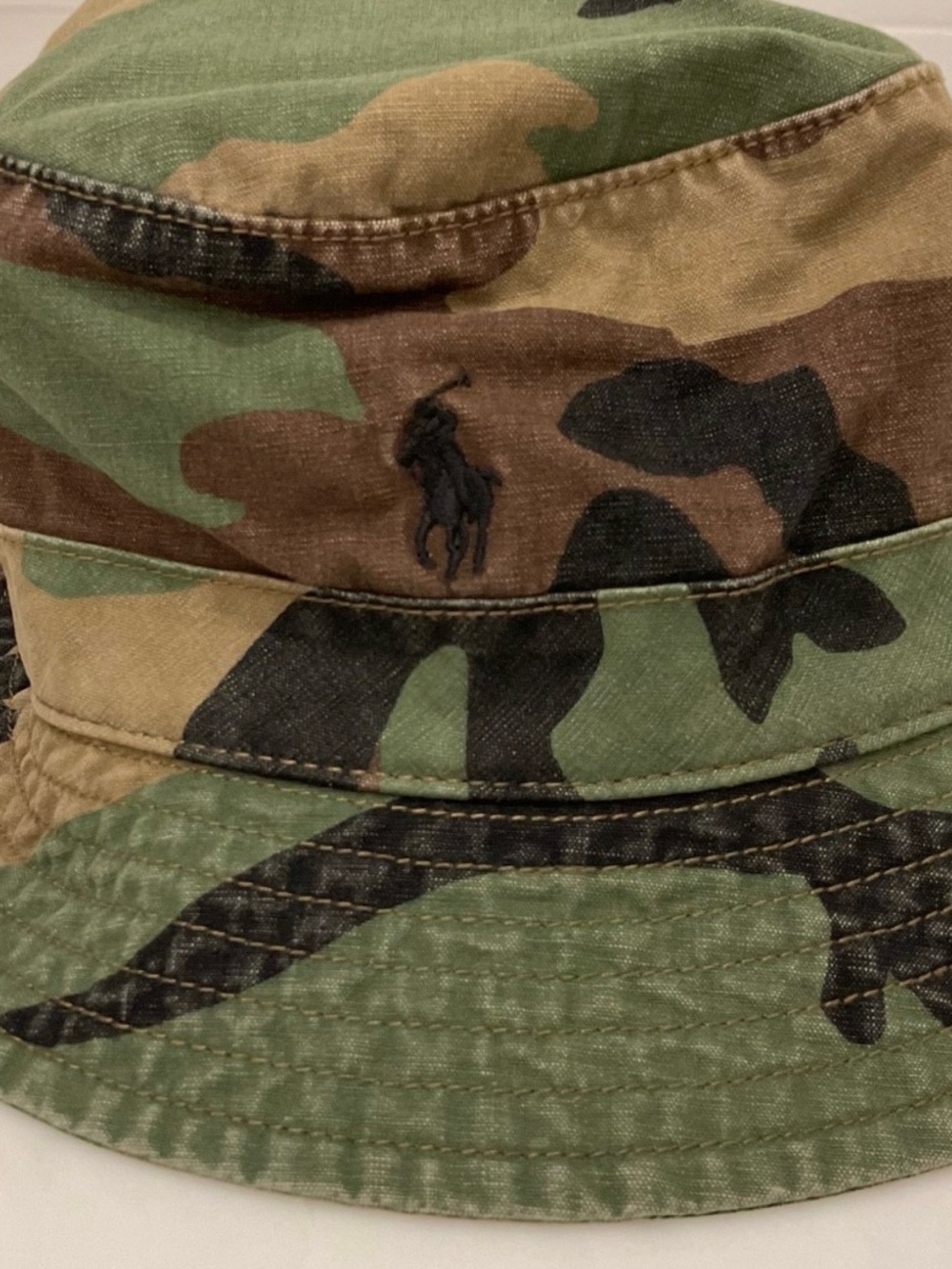 NWT Polo Ralph Lauren CAMO Twill Pony Logo Bucket Hat - L/XL - Picture 7 of 7